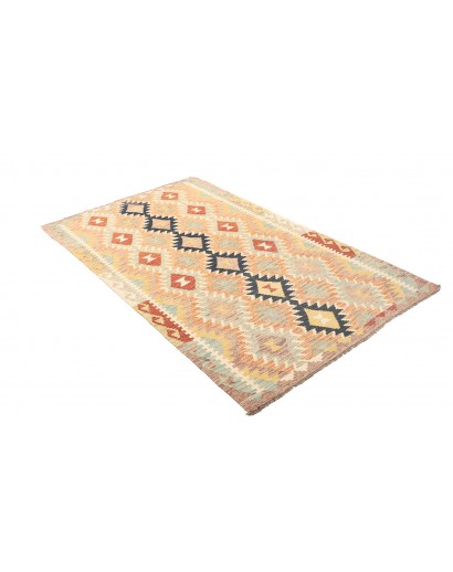 Tappeto Kilim Afghanistan giallo arancione 118x190