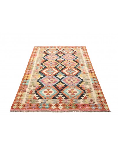 Tappeto Kilim Afghanistan giallo grigio 120x186