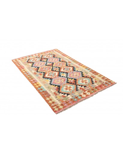 Tappeto Kilim Afghanistan giallo grigio 120x186