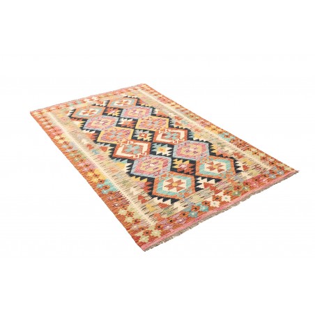 Tappeto Kilim Afghanistan giallo grigio 120x186