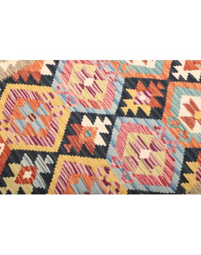 Tappeto Kilim Afghanistan giallo grigio 120x186