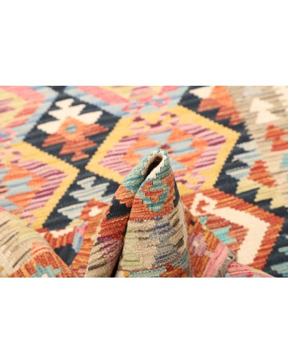Tappeto Kilim Afghanistan giallo grigio 120x186