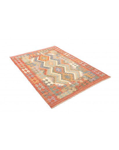 Tappeto Kilim Afghanistan marrone rosso 126x182