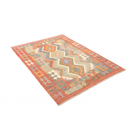 Tappeto Kilim Afghanistan marrone rosso 126x182