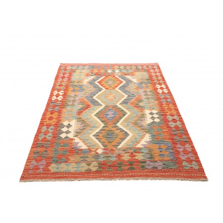 Tappeto Kilim Afghanistan marrone rosso 126x182