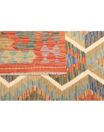 Tappeto Kilim Afghanistan marrone rosso 126x182