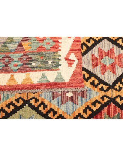 Tappeto Kilim Afghanistan marrone grigio 121x176