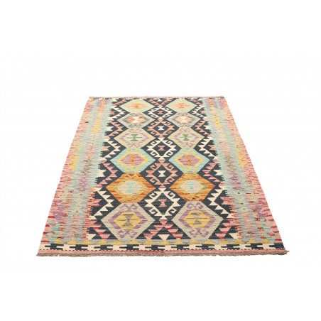 Tappeto Kilim Afghanistan bianco azzurro 129x179