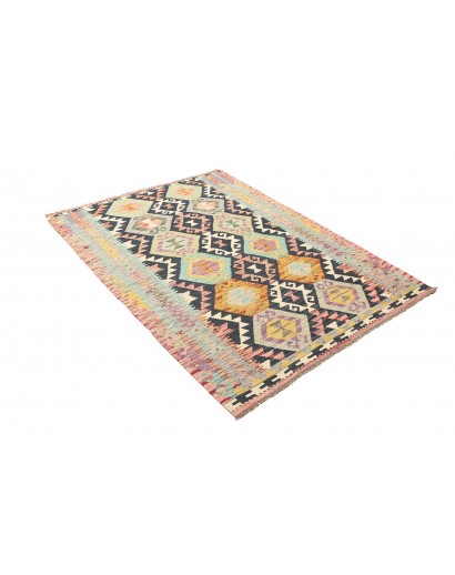 Tappeto Kilim Afghanistan bianco azzurro 129x179