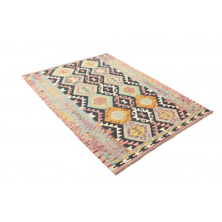 Tappeto Kilim Afghanistan bianco azzurro 129x179