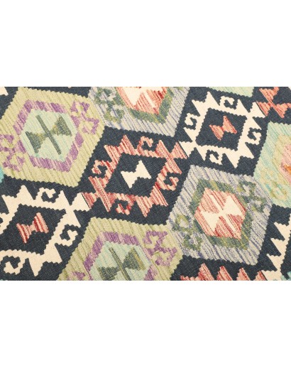 Tappeto Kilim Afghanistan bianco azzurro 129x179