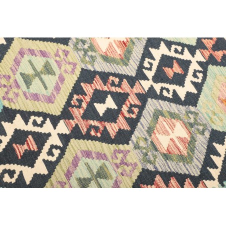 Tappeto Kilim Afghanistan bianco azzurro 129x179