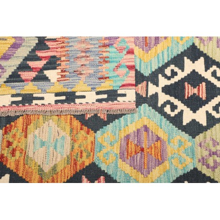 Tappeto Kilim Afghanistan bianco azzurro 129x179