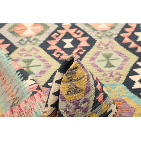Tappeto Kilim Afghanistan bianco azzurro 129x179