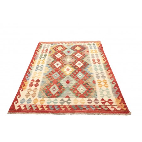 Tappeto Kilim Afghanistan giallo rosso 126x178