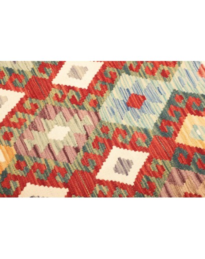 Tappeto Kilim Afghanistan giallo rosso 126x178