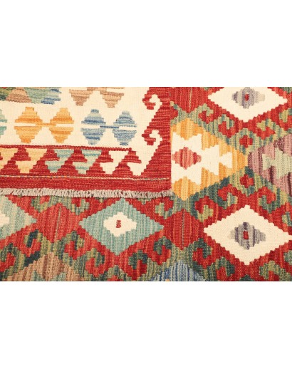 Tappeto Kilim Afghanistan giallo rosso 126x178