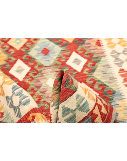 Tappeto Kilim Afghanistan giallo rosso 126x178