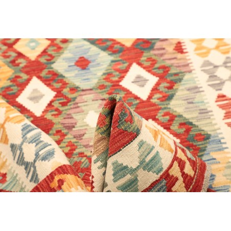 Tappeto Kilim Afghanistan giallo rosso 126x178