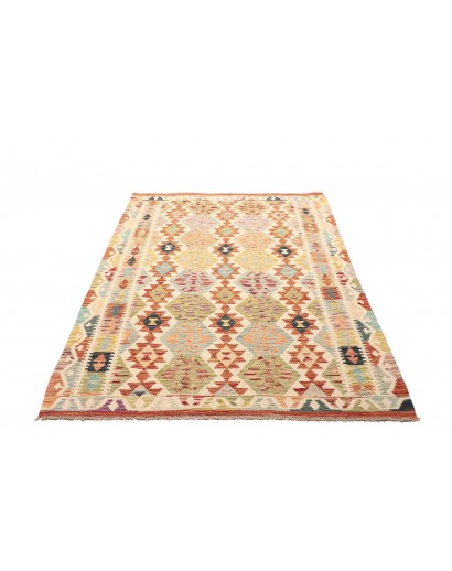 Tappeto Kilim Afghanistan giallo rosso 128x190