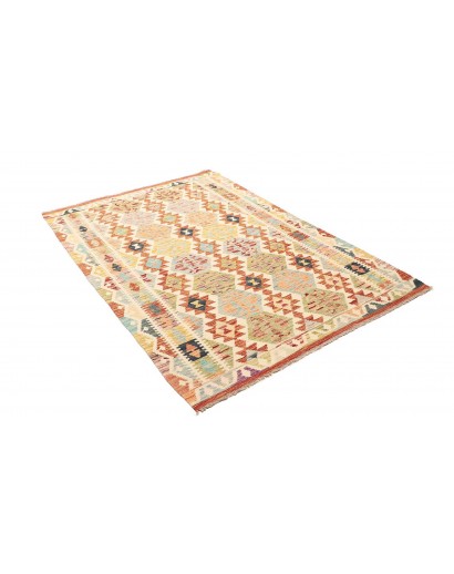 Tappeto Kilim Afghanistan giallo rosso 128x190