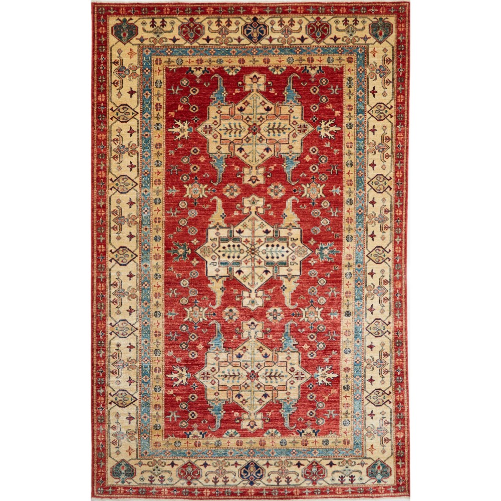 Tappeto Kazak Fine Pakistan rosso grigio 170x264 Tappeto Kazak Fine Pakistan rosso grigio 170x264