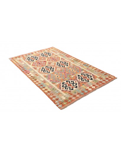 Tappeto Kilim Afghanistan giallo grigio 120x186