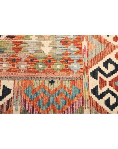 Tappeto Kilim Afghanistan giallo grigio 120x186