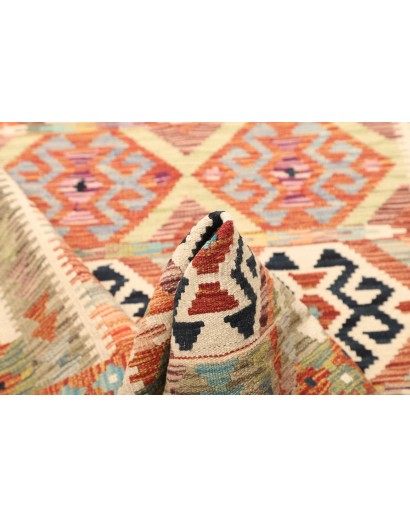 Tappeto Kilim Afghanistan giallo grigio 120x186