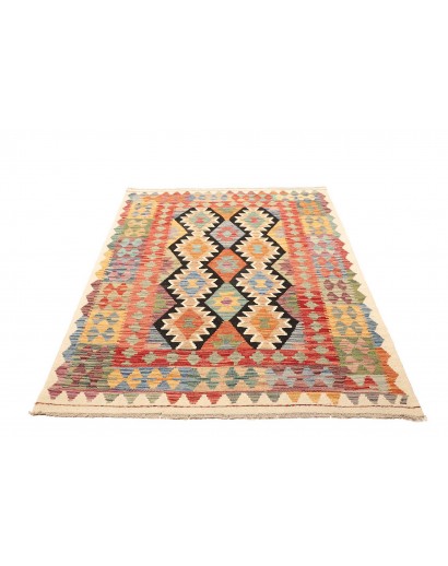 Tappeto Kilim Afghanistan marrone arancione 129x176