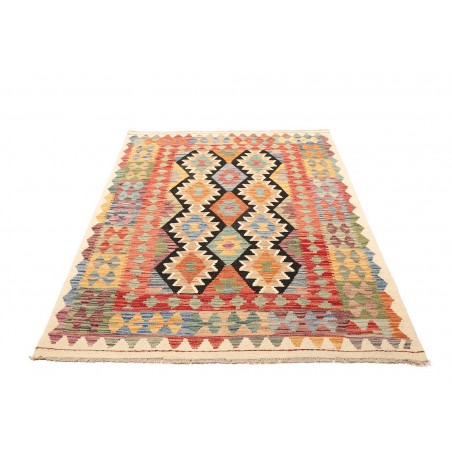 Tappeto Kilim Afghanistan marrone arancione 129x176
