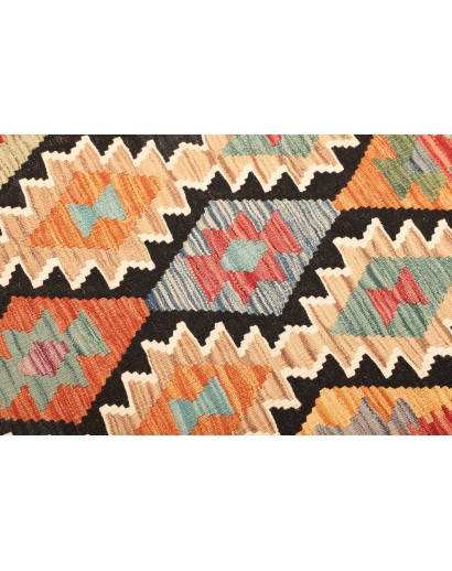 Tappeto Kilim Afghanistan marrone arancione 129x176