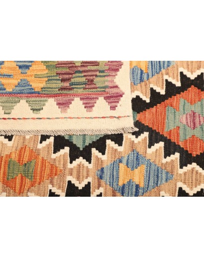 Tappeto Kilim Afghanistan marrone arancione 129x176
