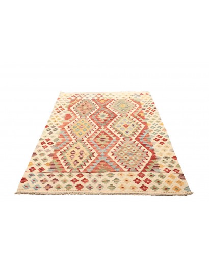 Tappeto Kilim Afghanistan giallo rosso 129x186