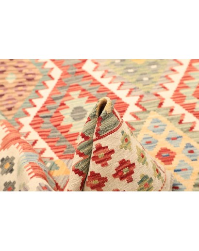 Tappeto Kilim Afghanistan giallo rosso 129x186