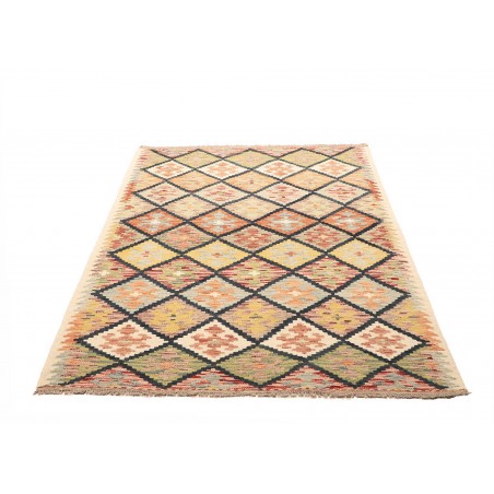 Tappeto Kilim Afghanistan giallo azzurro 125x188