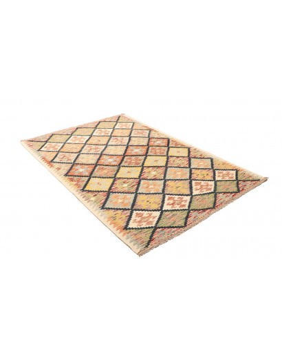 Tappeto Kilim Afghanistan giallo azzurro 125x188