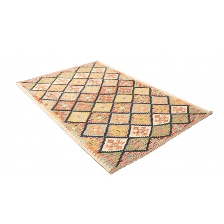 Tappeto Kilim Afghanistan giallo azzurro 125x188