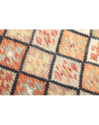 Tappeto Kilim Afghanistan giallo azzurro 125x188