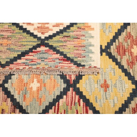 Tappeto Kilim Afghanistan giallo azzurro 125x188