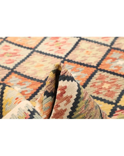 Tappeto Kilim Afghanistan giallo azzurro 125x188