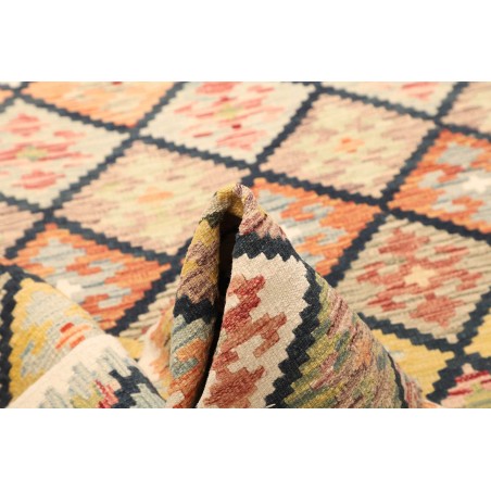 Tappeto Kilim Afghanistan giallo azzurro 125x188