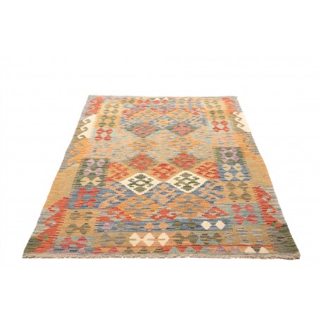 Tappeto Kilim Afghanistan marrone azzurro 128x178