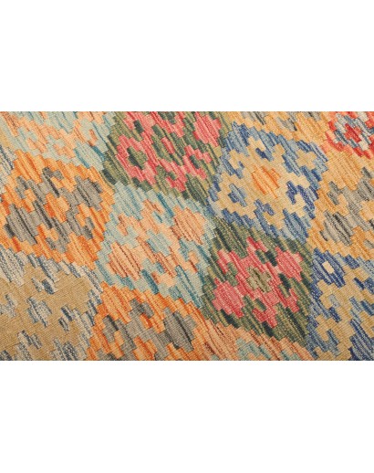 Tappeto Kilim Afghanistan marrone azzurro 128x178