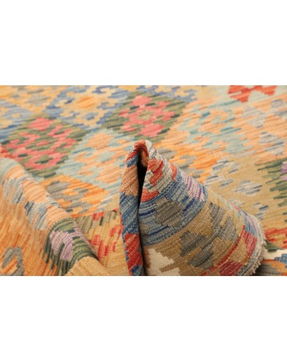 Tappeto Kilim Afghanistan marrone azzurro 128x178