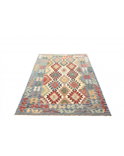 Tappeto Kilim Afghanistan beige azzurro 125x191