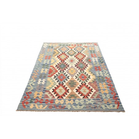 Tappeto Kilim Afghanistan beige azzurro 125x191