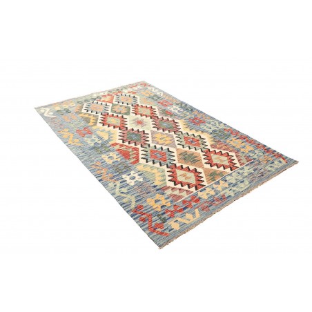 Tappeto Kilim Afghanistan beige azzurro 125x191