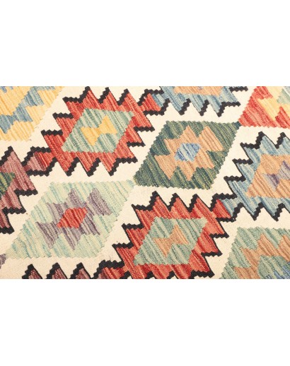 Tappeto Kilim Afghanistan beige azzurro 125x191