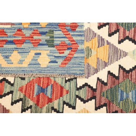 Tappeto Kilim Afghanistan beige azzurro 125x191